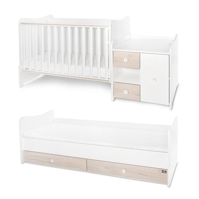 Bed minimax 190/72 color white/light oak new