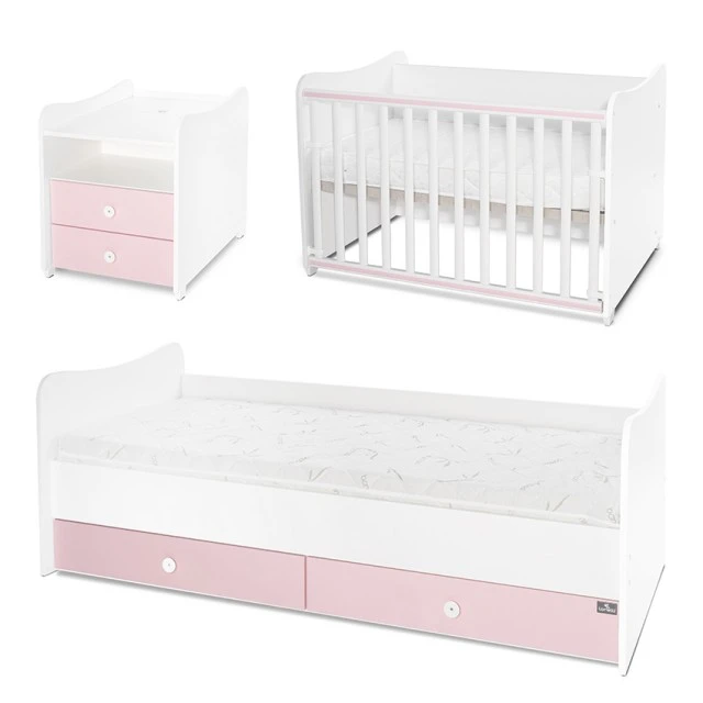 Bed combo 172/72 white/orchid pink