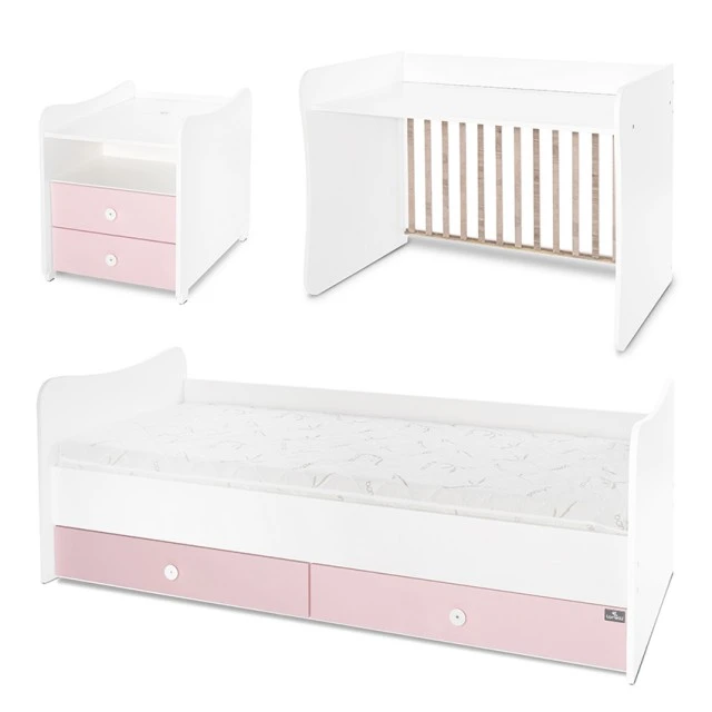 Bed combo 172/72 white/orchid pink