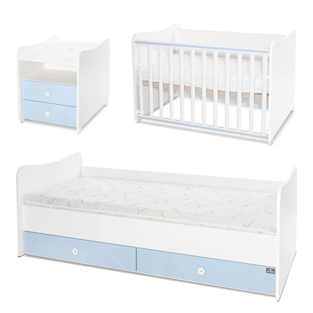 Bed combo 172/72 white/baby blue