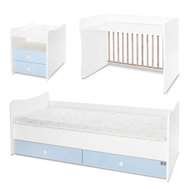 Bed combo 172/72 white/baby blue