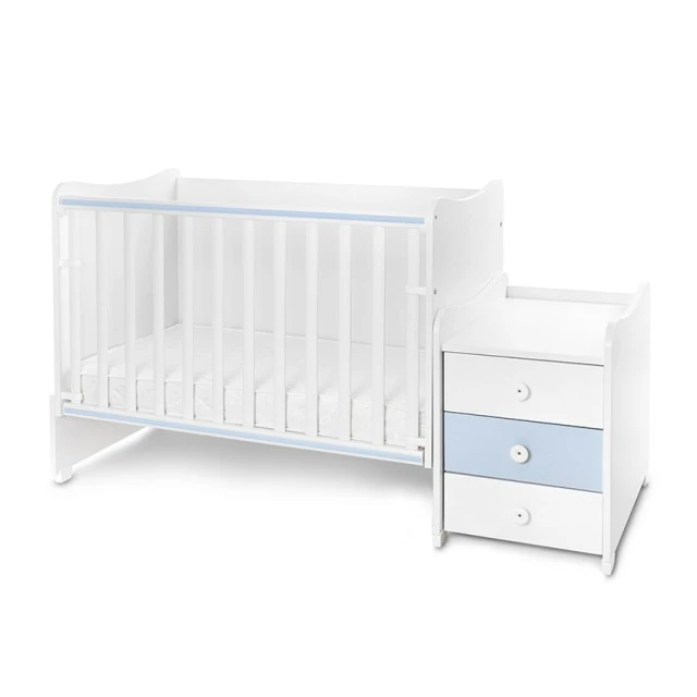 Легло maxi plus new 70/160  бяло/baby blue-3box