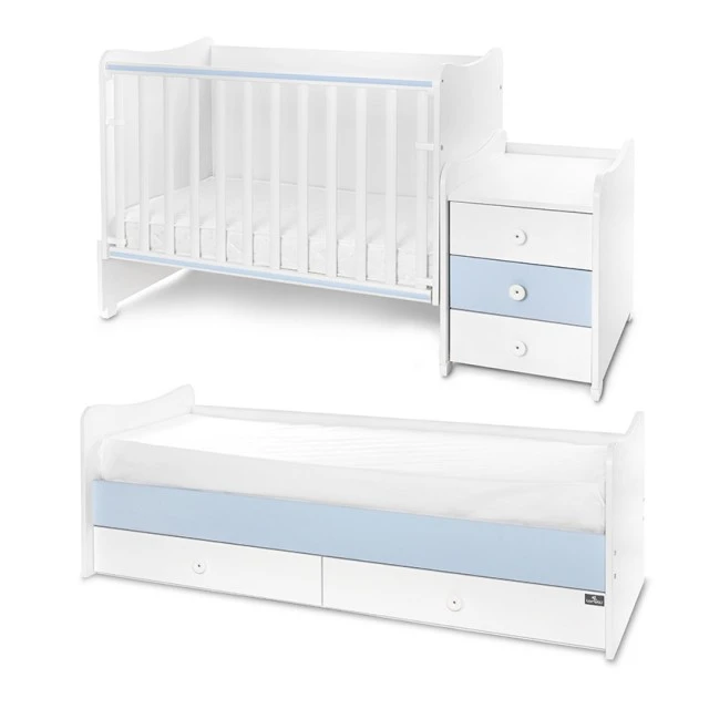 Легло maxi plus new 70/160  бяло/baby blue-3box