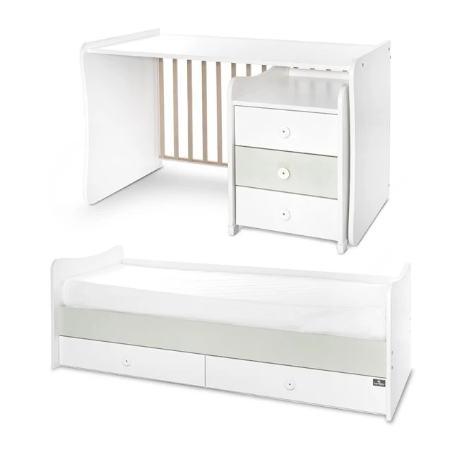 Легло maxi plus new 70/160  бяло/milky green-3box
