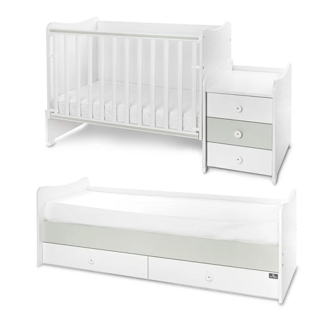 Легло maxi plus new 70/160  бяло/milky green-3box