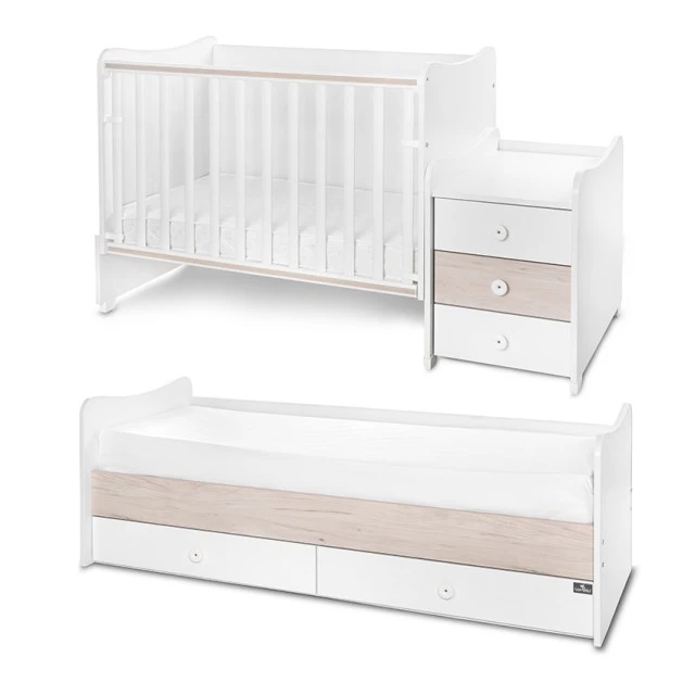 Bed maxi plus new 70/160 white/light oak-3box