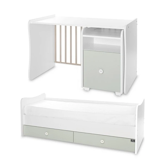 Легло trend plus 70/160 цвят бяло/milky green-3box