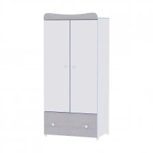 Wardrobe exclusive white/blue elm