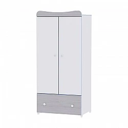 Wardrobe exclusive white/blue elm