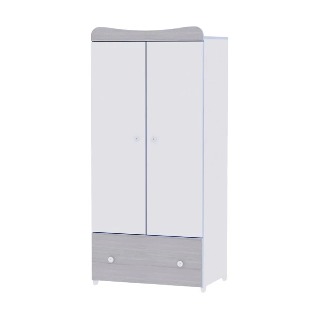 Wardrobe exclusive white/blue elm