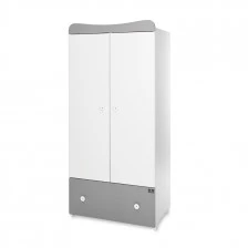 Wardrobe exclusive white/stone grey