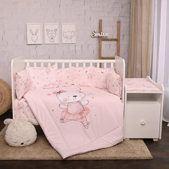 Bed set trend ranfors pink teddy bear ballerina