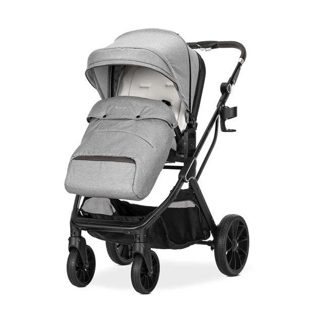 Бебешка количка GLORY 2in1 GREY+АДАПТОРИ с кош за новоро