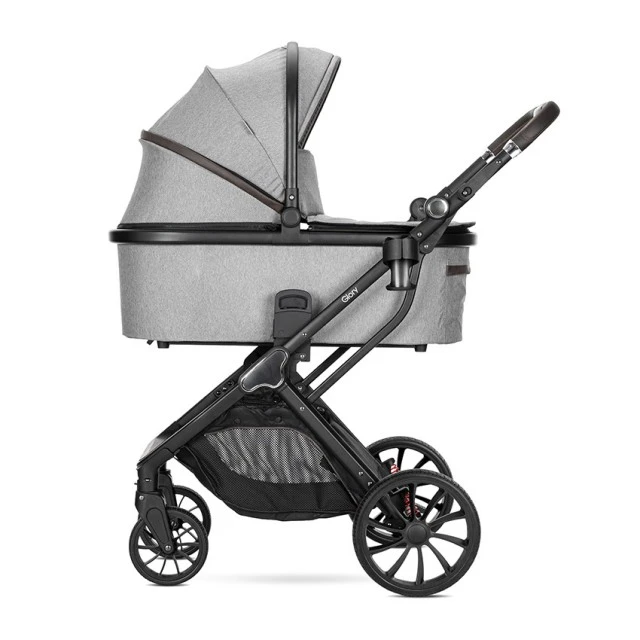 Бебешка количка GLORY 2in1 GREY+АДАПТОРИ с кош за новоро