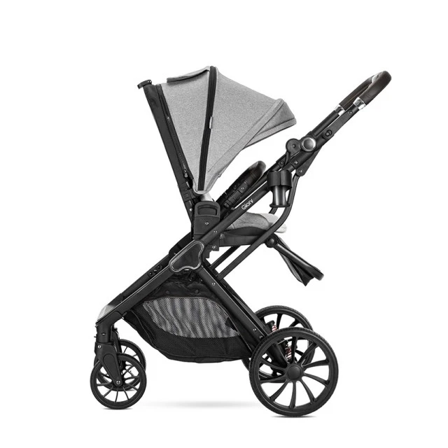 Бебешка количка GLORY 2in1 GREY+АДАПТОРИ с кош за новоро