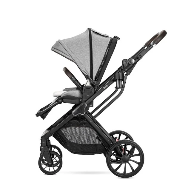 Бебешка количка GLORY 2in1 GREY+АДАПТОРИ с кош за новоро