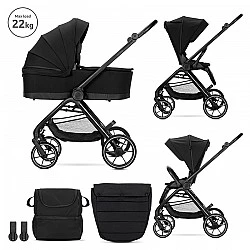Бебешка количка VENICE 2в1 до 22 кг BLACK с кош за новор