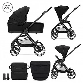 Бебешка количка VENICE 2в1 до 22 кг BLACK с кош за новор