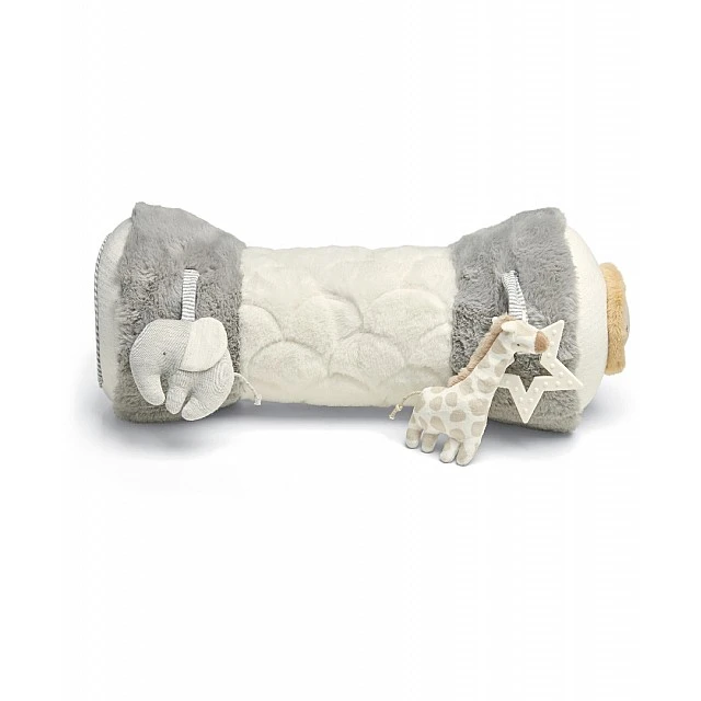Mamas & Papas Tummy Time Roll toy - Welcome to the world Grey