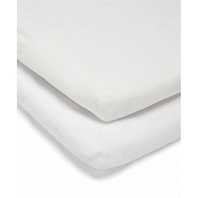 Mamas & Papas Комплект 2 броя чаршафи за кошче 50х57см - White