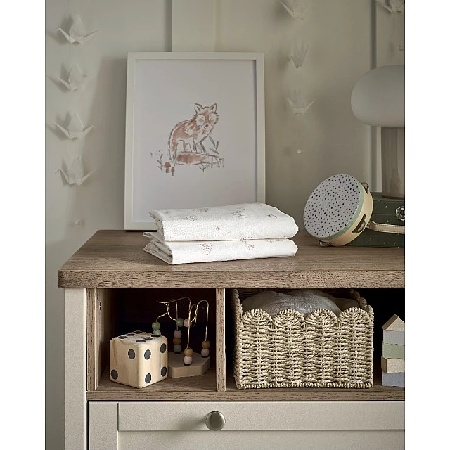 Mamas & Papas Bottom sheet with elastic for bed set of 2 pieces 70x142cm - Bunny/Fox