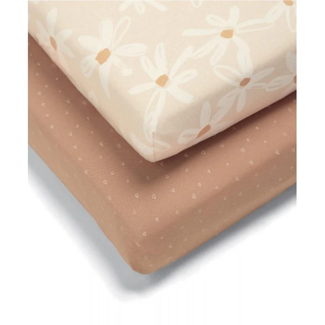 Mamas & Papas Bottom sheet with elastic for bed 2 pieces 70x142cm - Daisy