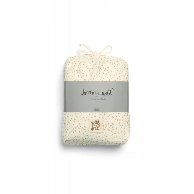 Mamas & Papas Bottom sheet with elastic for bed 2 pieces 70x142cm - Born to be wild Speckle