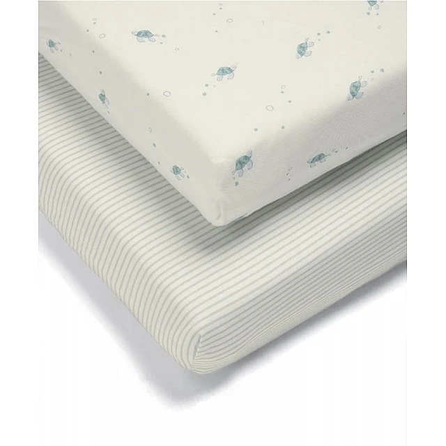 Mamas & Papas Set of 2 fitted sheets 70x142 cm - Turtle