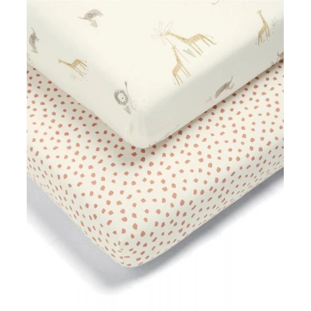 Mamas & Papas Set of 2 fitted sheets 70x142 cm - Jungle