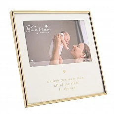 Widdop Bambino Gold Plated Photo Frame with Decorative Inscription - We Love You