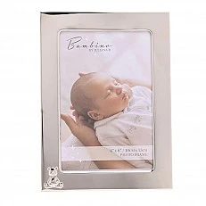 Widdop Bambino Silver Plated Photo Frame with Teddy Bear Decoration