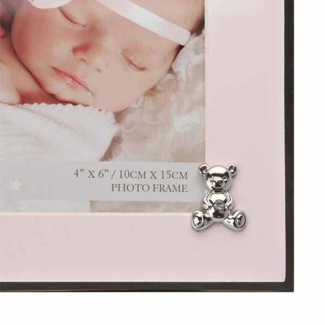 Widdop Bambino silver-plated photo frame with decoration - Teddy Pink