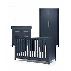 Mamas & Papas Set - Melfi Bed, Dresser and Wardrobe - Midnight Blue
