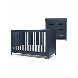 Mamas & Papas Set - Melfi Bed and Dresser - Midnight Blue