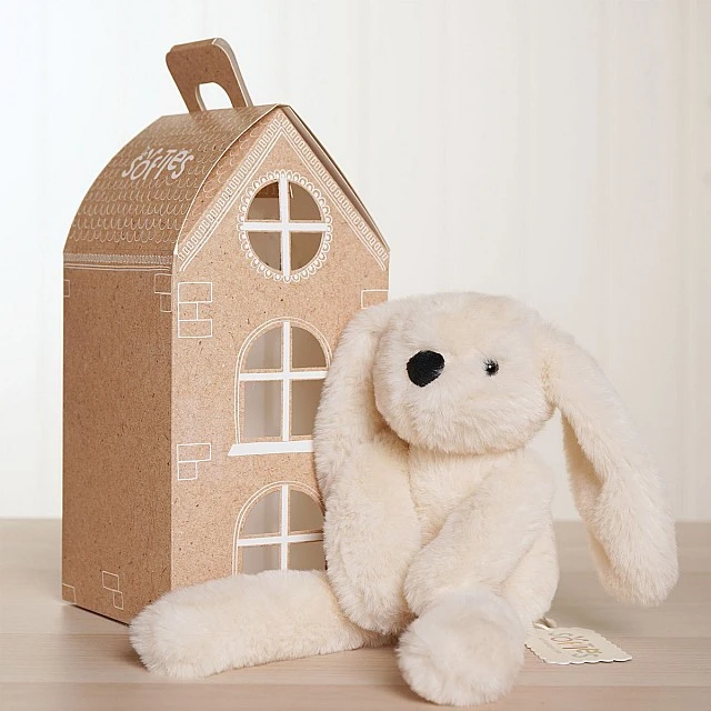 Widdop Softies Плюшена играчка бежово зайче в кутия 35см - Talia