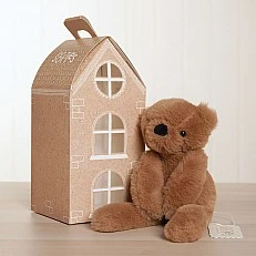 Widdop Softies Plush toy dark brown bear in box 35cm - Hampton