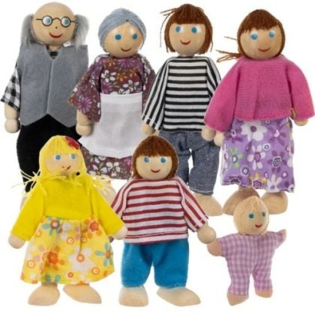 Small wooden children’s dolls for play - Family