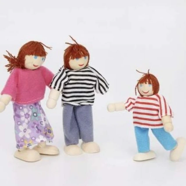 Small wooden children’s dolls for play - Family
