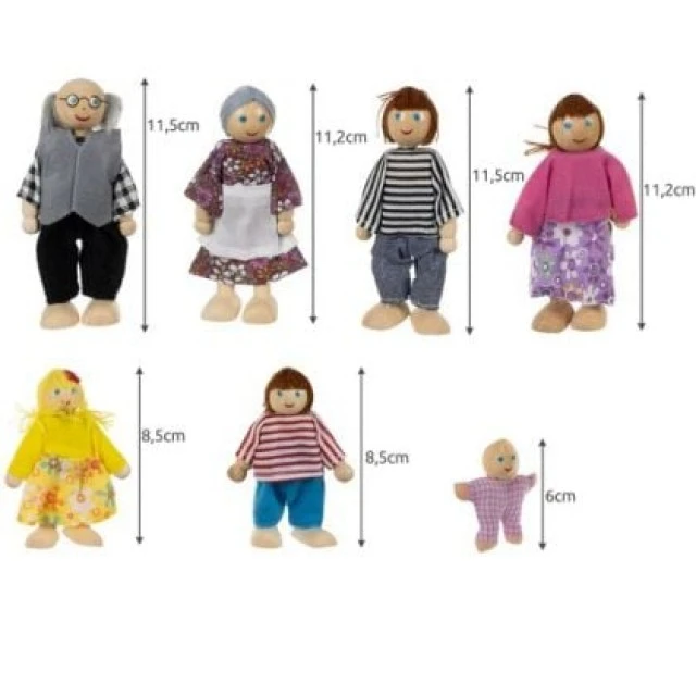 Small wooden children’s dolls for play - Family