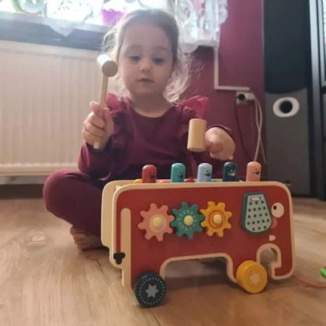 Детска образователна играч с чукче - слон -  Kruzzel