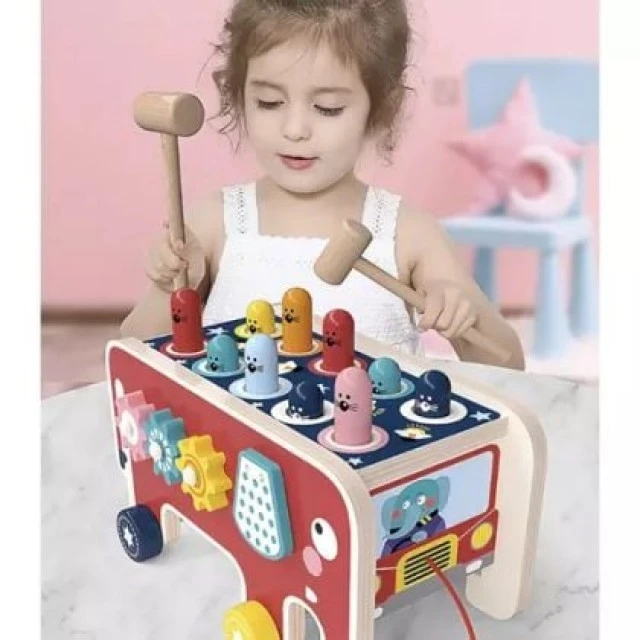 Детска образователна играч с чукче - слон -  Kruzzel