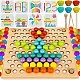 The wooden mosaic of colored beads