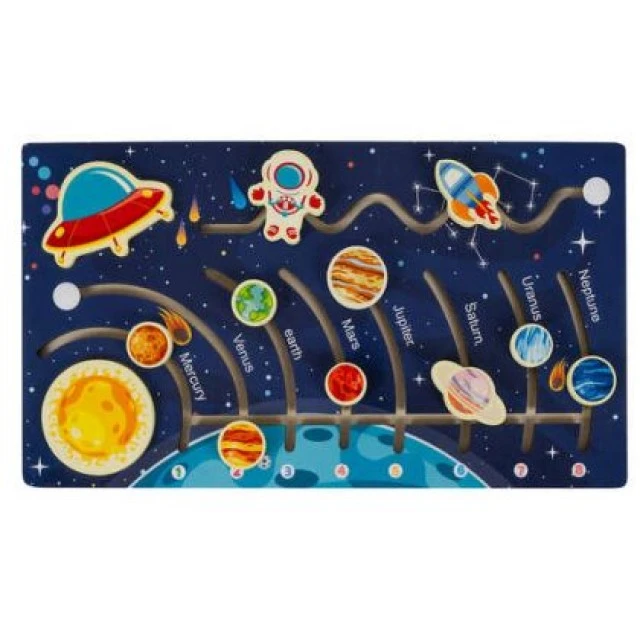 Montessori wooden puzzle Solar System - Kruzzel