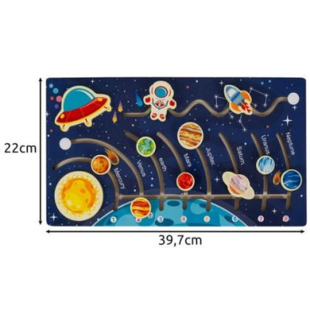 Montessori wooden puzzle Solar System - Kruzzel