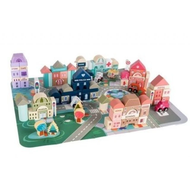 Wooden building blocks set - Build a city