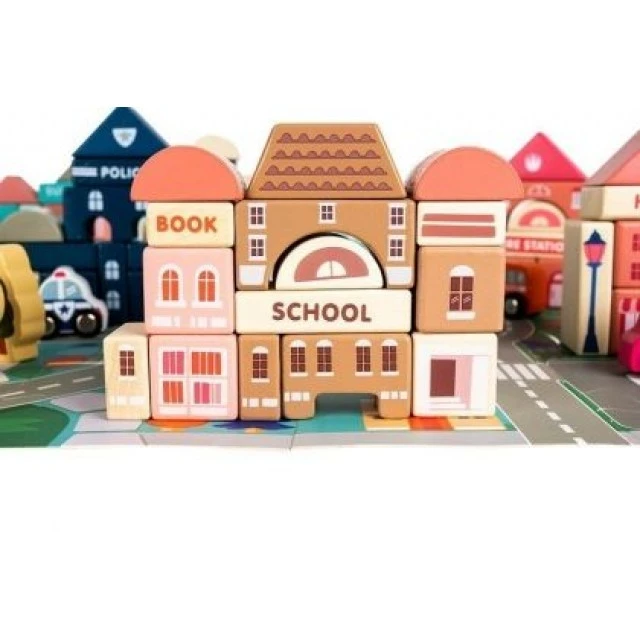 Wooden building blocks set - Build a city