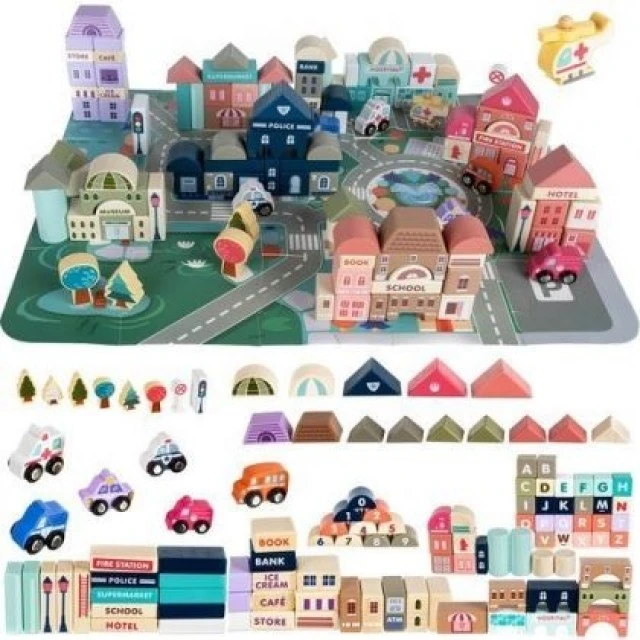Wooden building blocks set - Build a city