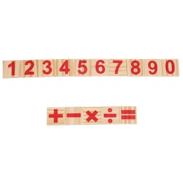 Wooden math game based on the Montessori method
