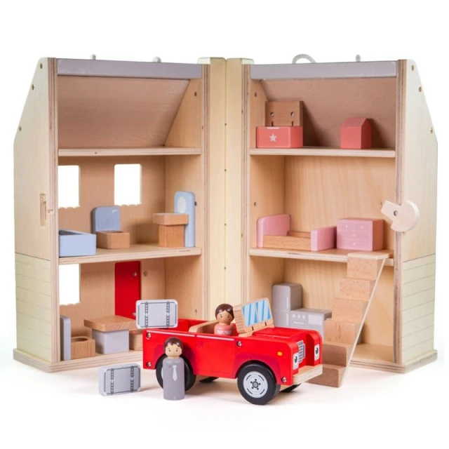 Bigjigs- Wooden folding dollhouse