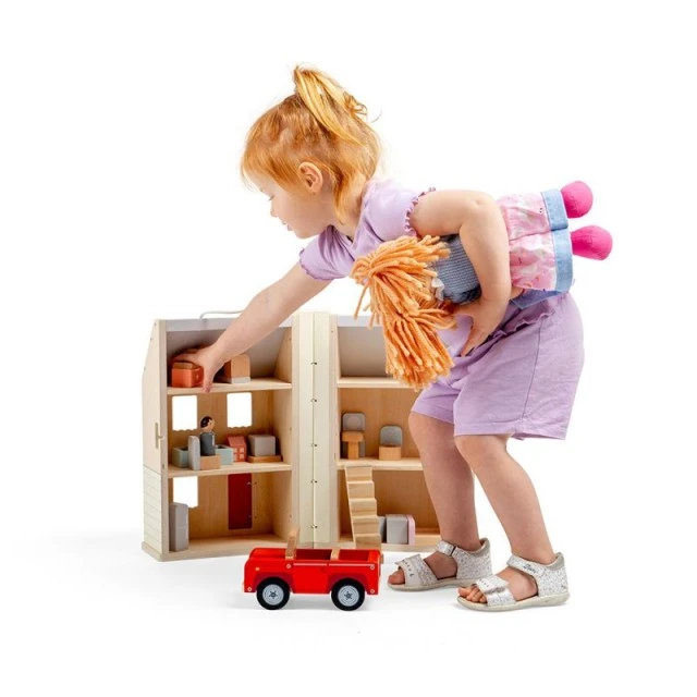 Bigjigs- Wooden folding dollhouse